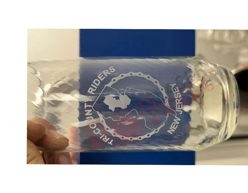 Laser engraving on glass cup